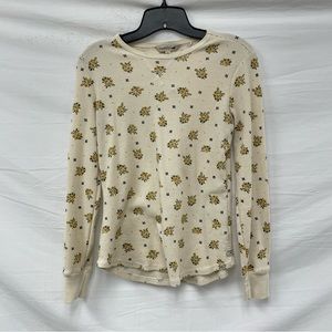 Cream Floral Long Sleeve Top